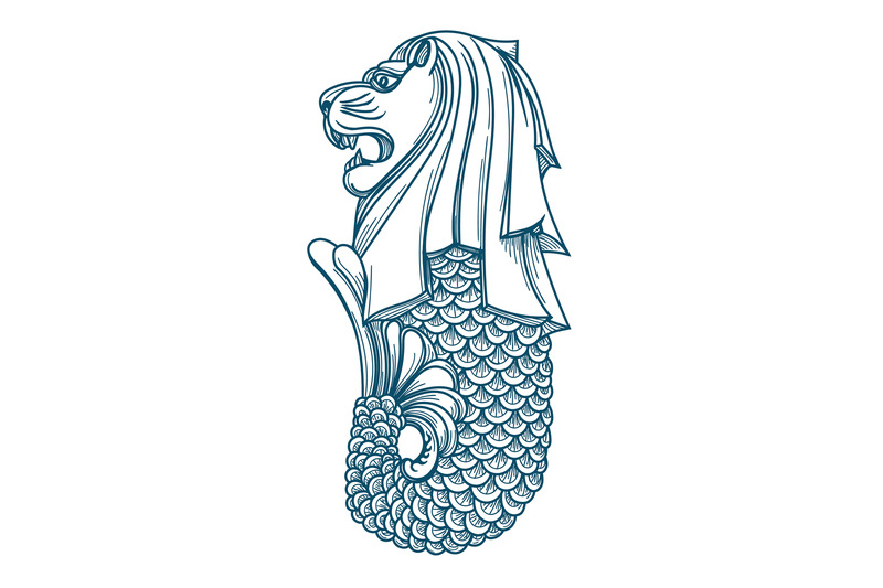 Singapore merlion icon By vectortatu | TheHungryJPEG