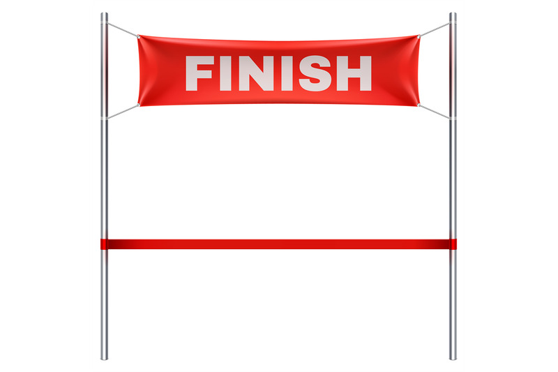 Finish red textile banner template Royalty Free Vector Image