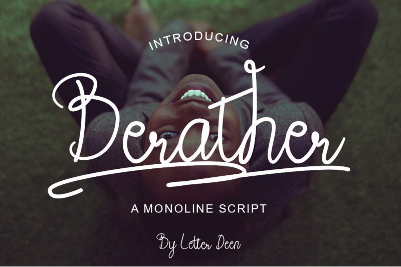 Berather a Monoline Script Font By Letter Deen | TheHungryJPEG