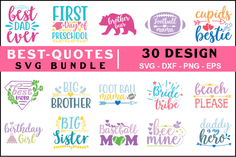 Best Quotes Svg Bundle Vol- 1, T shirt Design By teewinkle | TheHungryJPEG