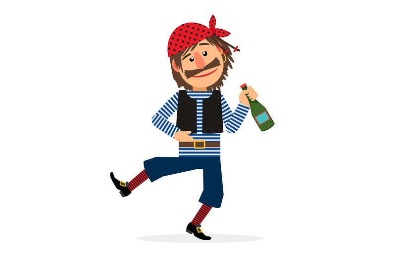 Pirate With Bottle Of Rum By Smartstartstocker Thehungryjpeg Com