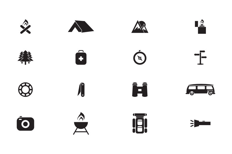 camping icons By meisuseno@gmail.com | TheHungryJPEG