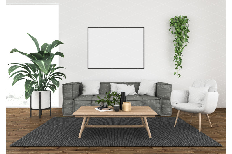 Interior scene - artwork background - frame mockup By Elmil Design ...