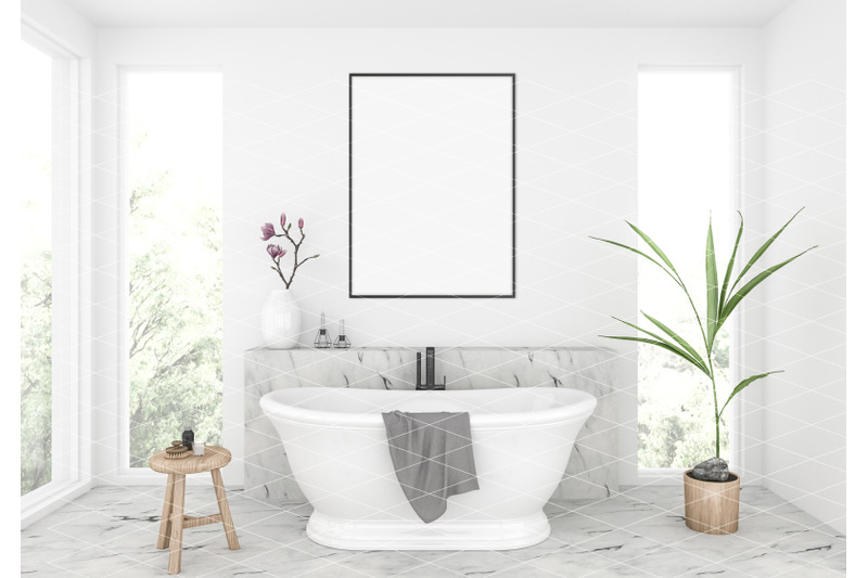 Interior scene - artwork background - frame mockup By Elmil Design ...