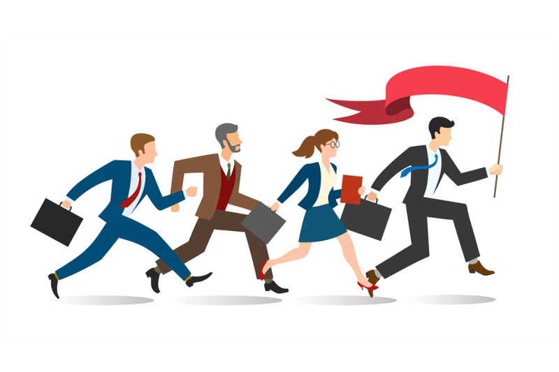 Business team running By vectortatu | TheHungryJPEG