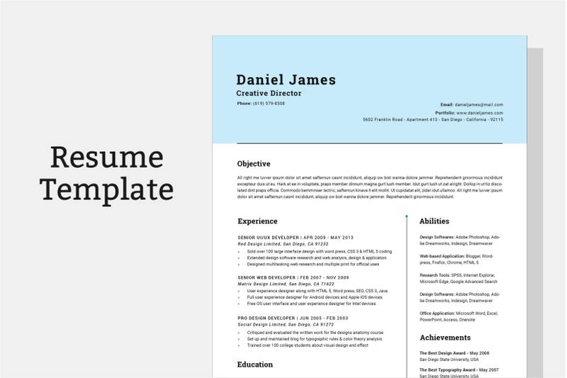 Resume Template | Cv Template By Macro Studio | TheHungryJPEG