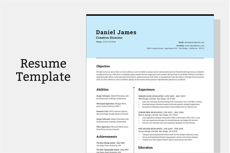 Resume Template | Cv Template By Macro Studio | TheHungryJPEG