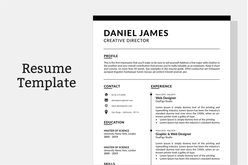 Resume Template | Cv Template By Macro Studio | TheHungryJPEG