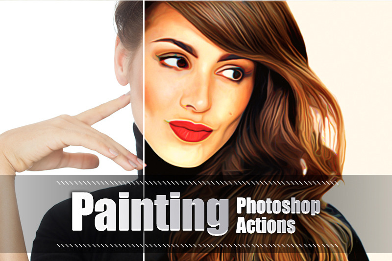 22 Painting Photoshop Actions By Cilo Creative | TheHungryJPEG