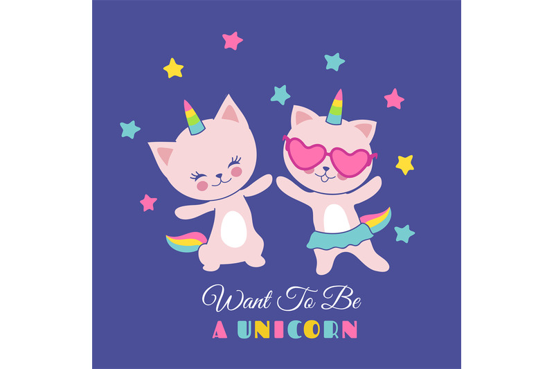 Funny Pet White Cat Unicorn Cute Vector Graphics For Little Kids By Microvector Thehungryjpeg Com