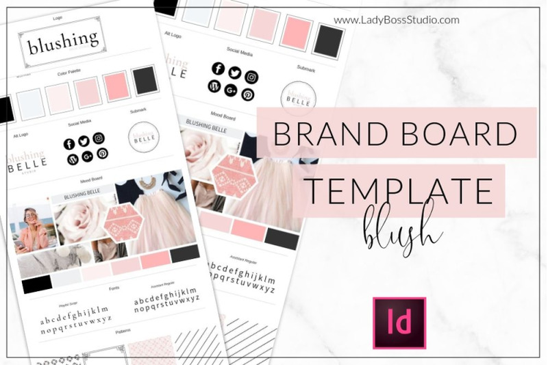 InDesign Blush Brand Board Template By Lady Boss Studio | TheHungryJPEG