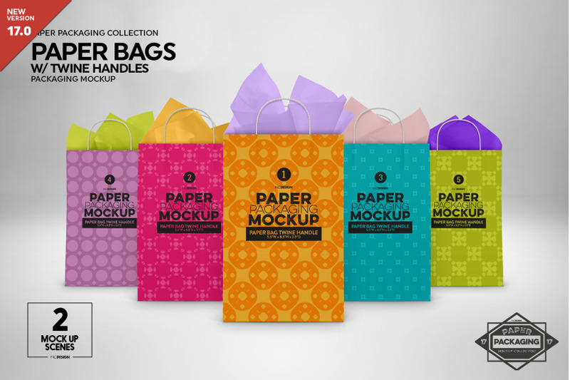 Download Paper Shopping Bag Twisted Paper Handles Mockup Yellowimages