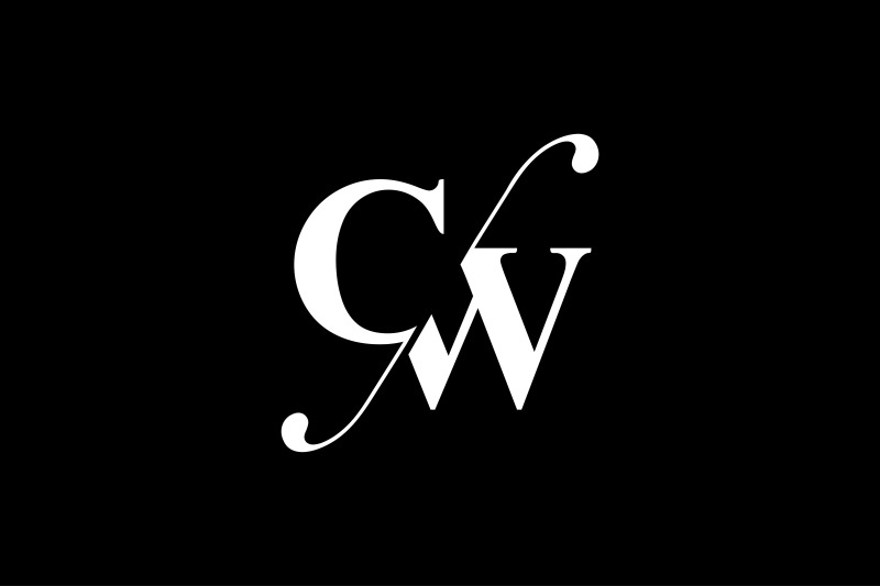 CW Monogram Logo Design By Vectorseller | TheHungryJPEG.com