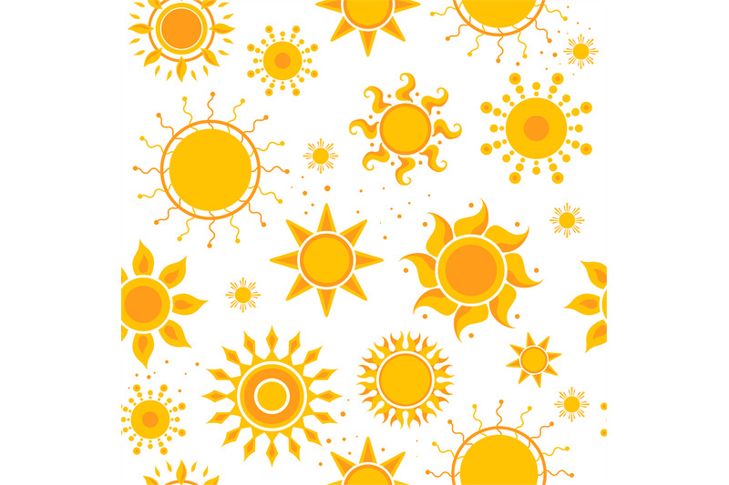 Sun seamless pictures. Weather summer sunshine pictures textile design By  ONYX