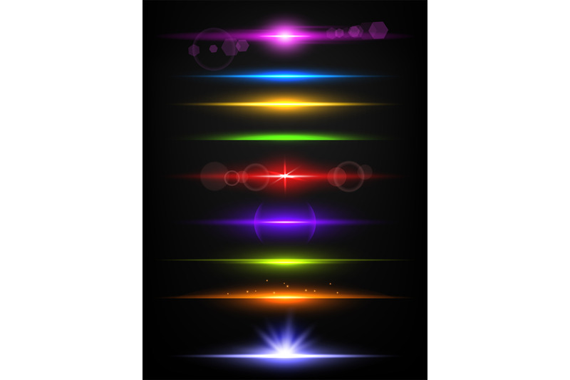 Shiny neon lines. Borders with glow effect abstract flash light vector ...