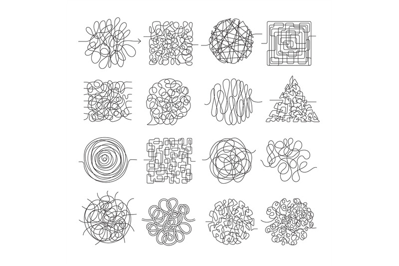 Scribble Lines Wire Mess Chaos Threading Vector Shapes Isolated By Onyx Thehungryjpeg Com
