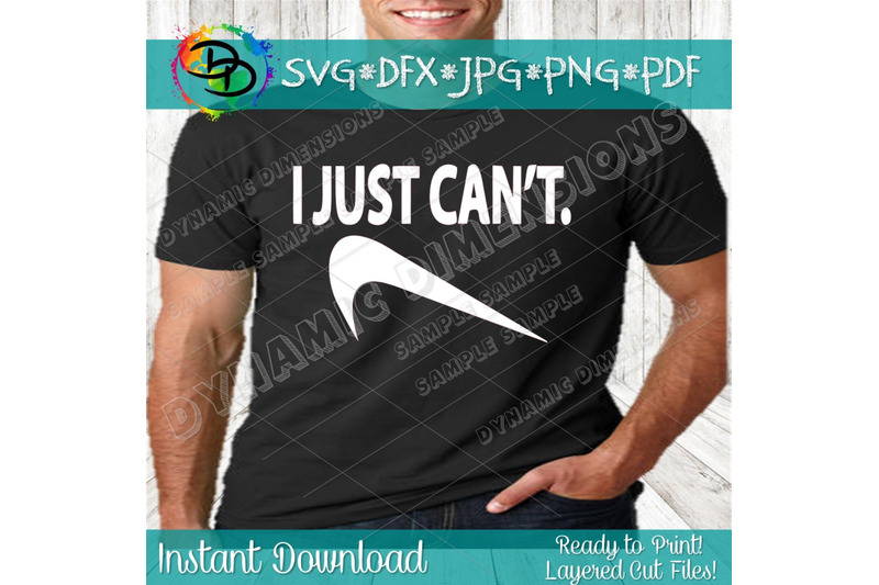 I just cant svg, lazy svg, nike shirt, funny workout svg ...