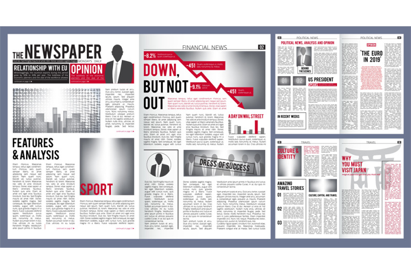 Newspaper Template Print Design Layout Of Newspaper Cover Headline An By Onyx Thehungryjpeg Com