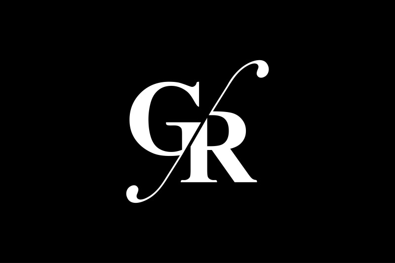 GR Monogram Logo Design By Vectorseller | TheHungryJPEG.com