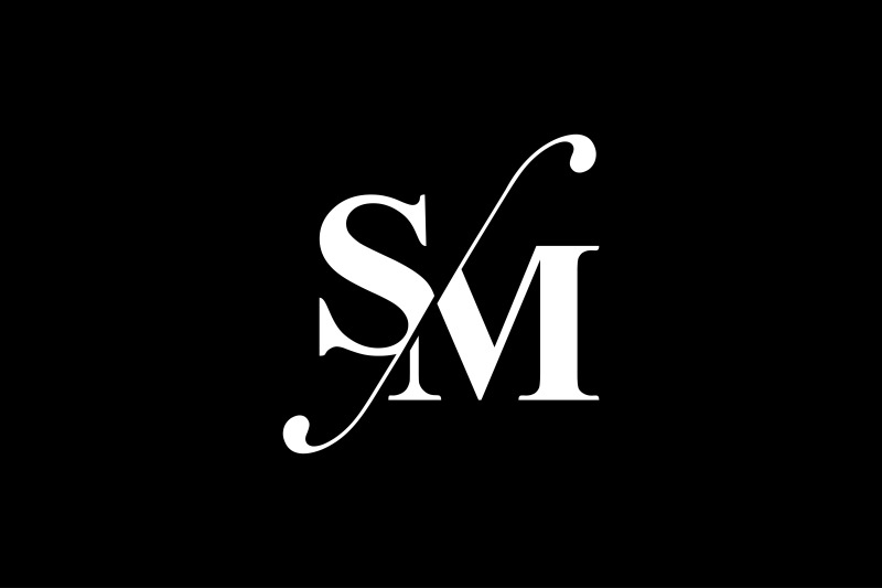 SM Monogram Logo Design By Vectorseller