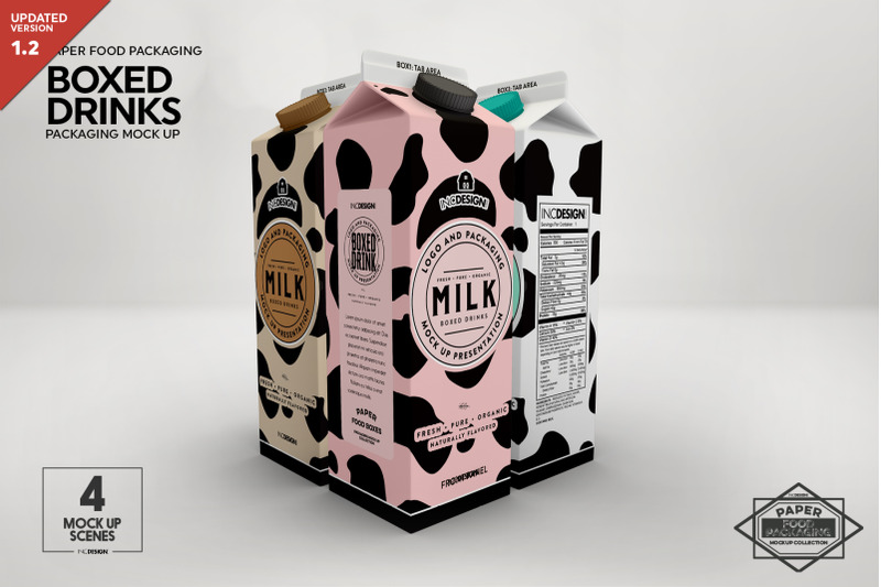 Download Paper Boxed Drink Packaging Mockups By Inc Design Studio Thehungryjpeg Com