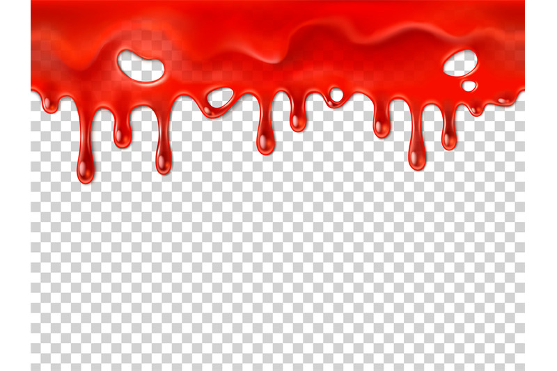 Seamless dripping blood. Halloween red bleed stain, bleeding bloody dr