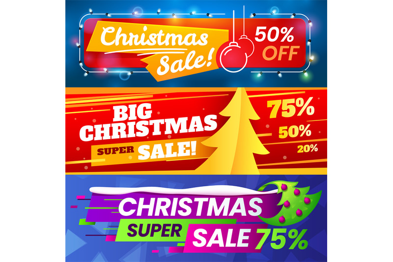 Xmas Sale Banners Advertising Christmas Marketing Deals Winter Holid By Tartila Thehungryjpeg Com