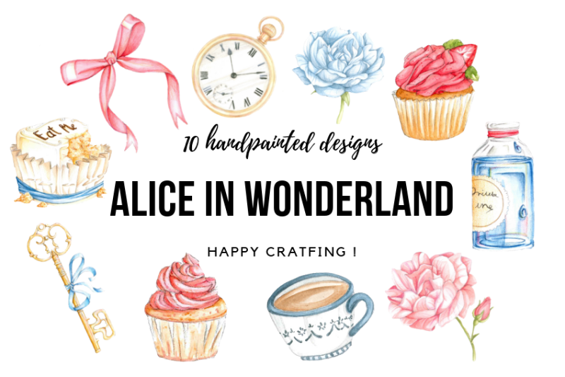 alice in wonderland clip art borders
