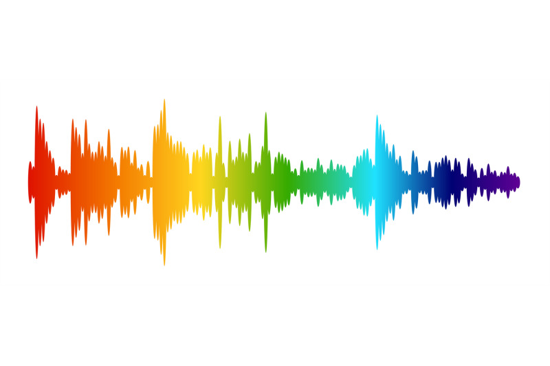 Color audio wave. Music sound recording digital studio equalizer with ...