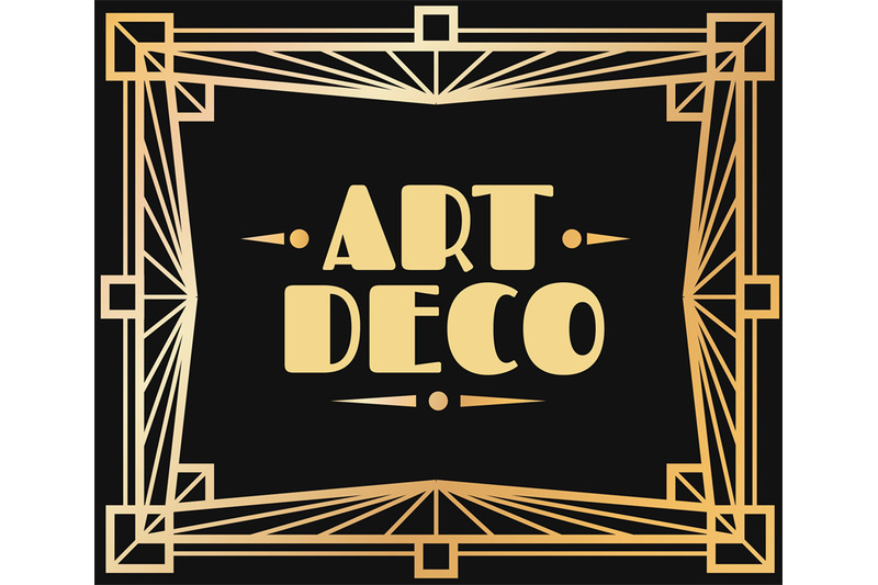 Gold Art Deco Frame Border With Graphic 1920s Ornamental Decorative E By Yummybuum Thehungryjpeg Com