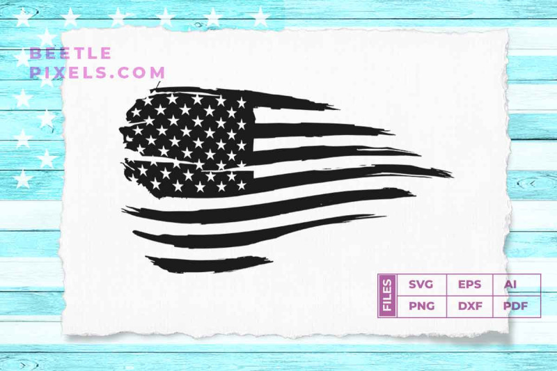 American Flag Distress By cuttingsvg | TheHungryJPEG