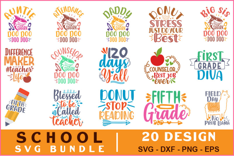 School Quotes Svg Bundle Vol-11 By teewinkle | TheHungryJPEG