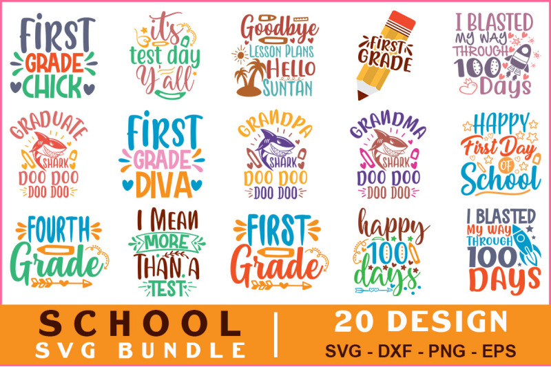 School Quotes Svg Bundle Vol-12 By teewinkle | TheHungryJPEG