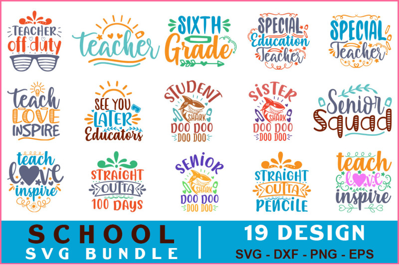 School Quotes Svg Bundle Vol-17 By teewinkle | TheHungryJPEG