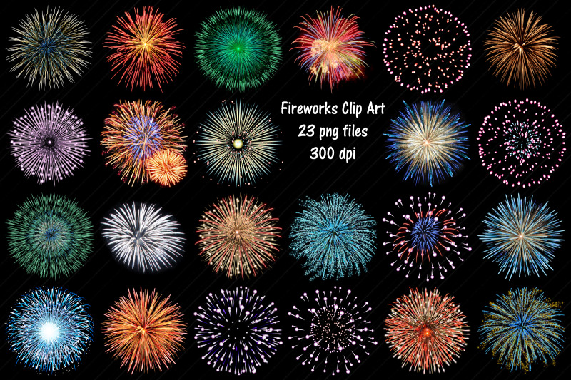 Fireworks Clip Art By Me and Ameliè | TheHungryJPEG.com