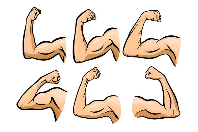 Cartoon Hand Muscle Strong Arm Boxer Arms Muscles And Strength Hands By Tartila Thehungryjpeg Com