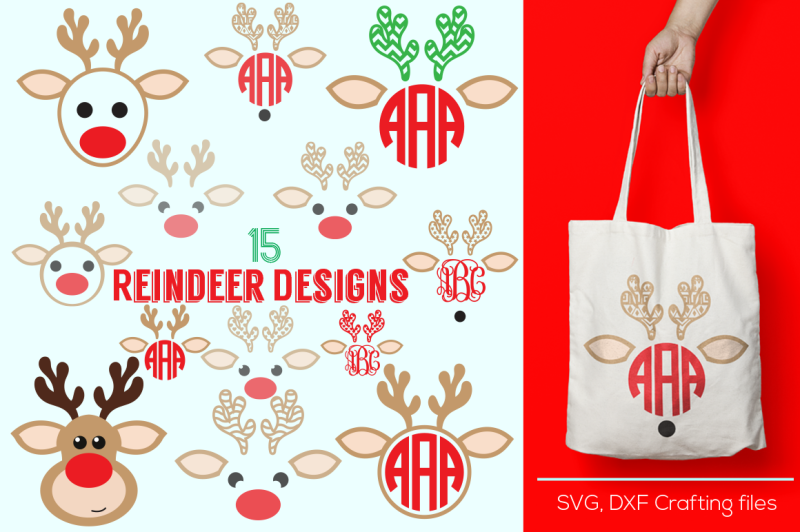 Free Reindeer Monogram Frames Svg Cricut Reindeer Svg Reindeer Svg