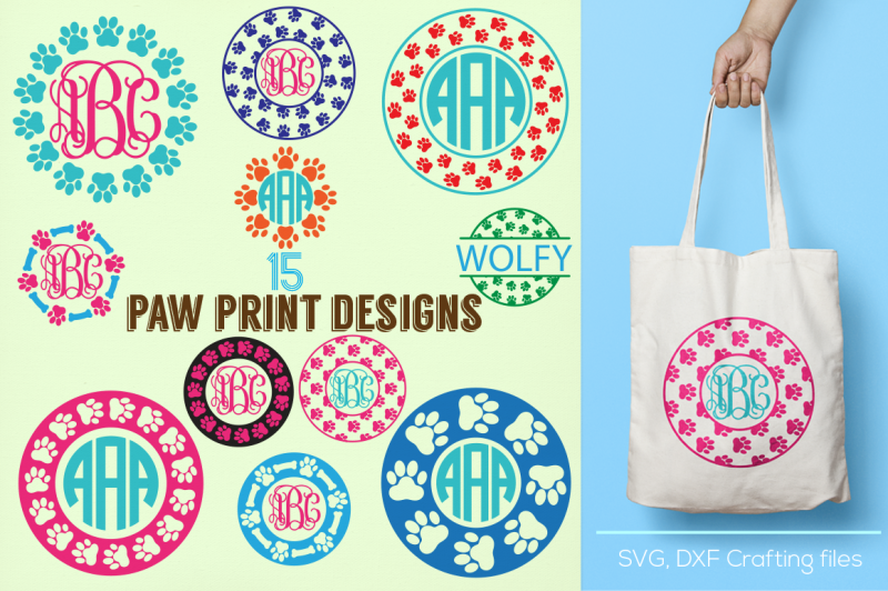 Download Free Paw Print Monogram Frames Svg Cricut Paws Svg Animal ...