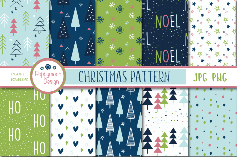 Christmas pattern By Poppymoon Design | TheHungryJPEG