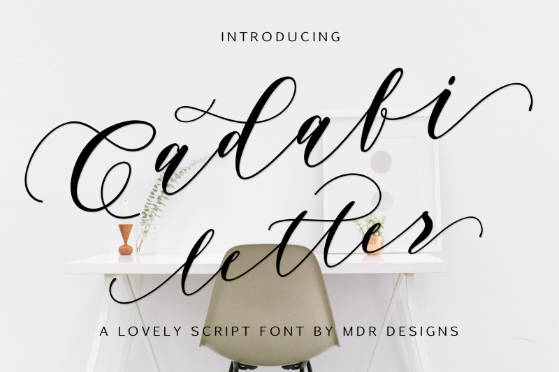 Cadafi letter script font By MDR Designs | TheHungryJPEG