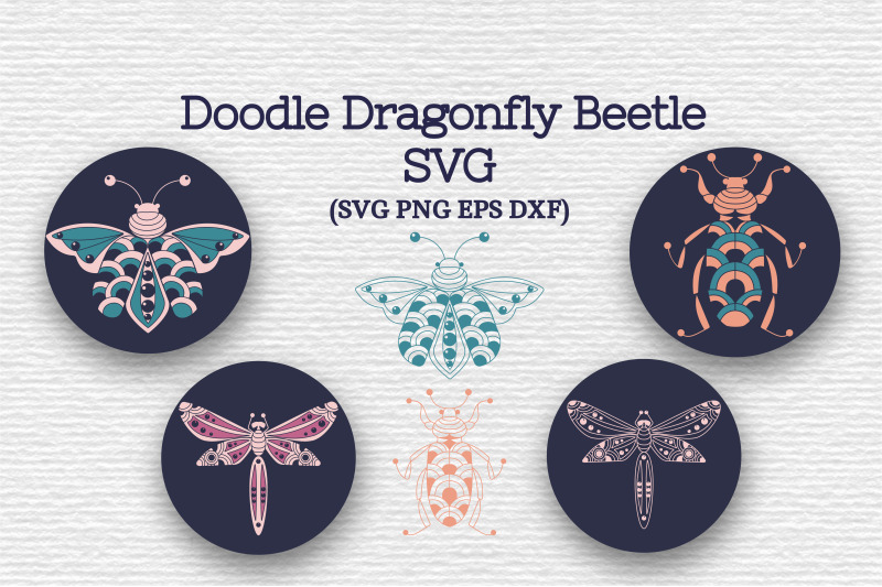 Doodle Dragonfly Beetle SVG By Zenart Studio by Tatyana Matsiushkova