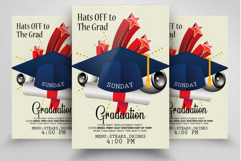 Graduation Party Invitation Flyer By Designhub 