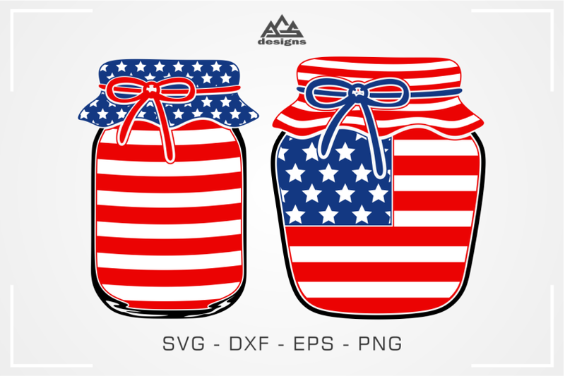 Mason Jar Usa Flag Patriotic Svg Design By Agsdesign Thehungryjpeg