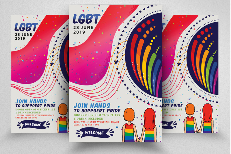 LGBT Pride Event Flyer Template By Designhub | TheHungryJPEG