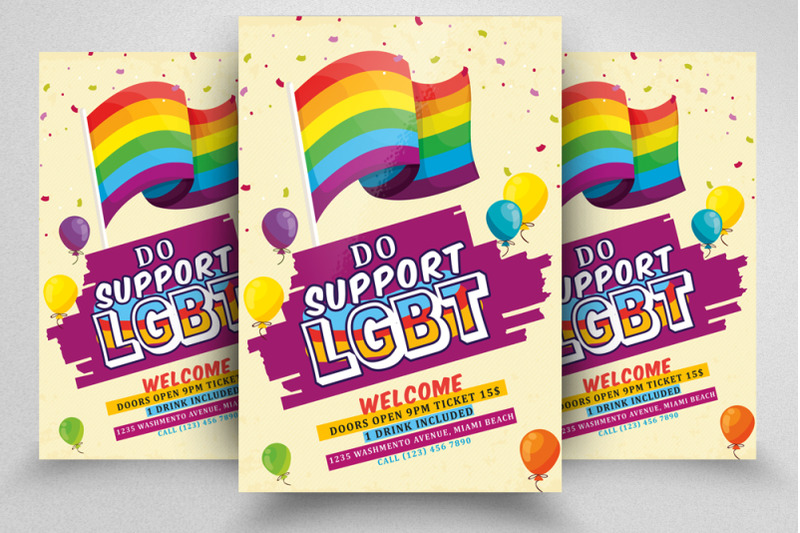 Do Support LGBT Flyer / Poster By Designhub | TheHungryJPEG