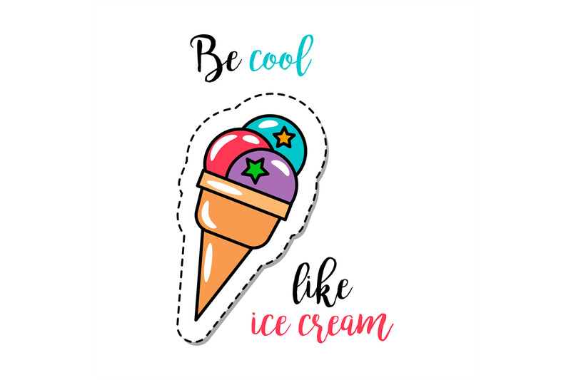 Fashion patch element ice cream By SmartStartStocker | TheHungryJPEG