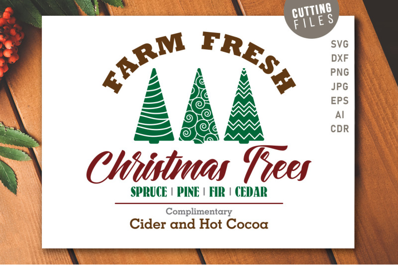 Farm Fresh Christmas Trees Sign By Craftartshop Thehungryjpeg Com