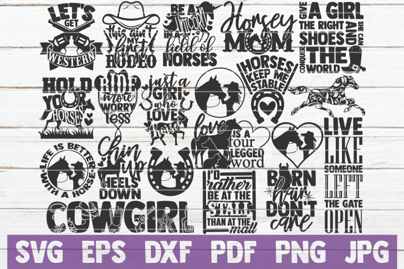 Cowgirl SVG Bundle | Horse Riding SVG Cut Files By MintyMarshmallows ...