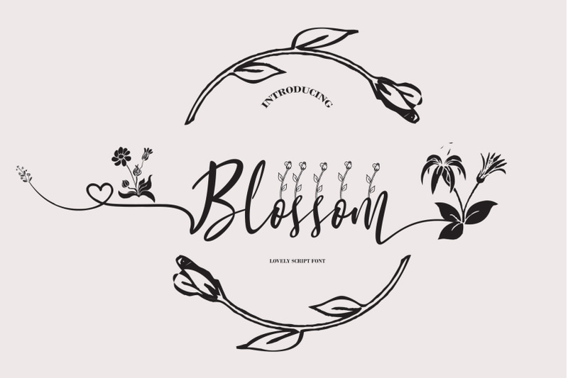 Blossom Script By Arie Design Thehungryjpeg Com