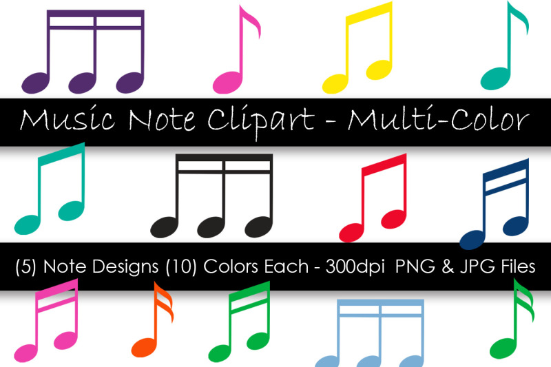 Music Note Clipart - Colorful Music Notes By gjsart | TheHungryJPEG